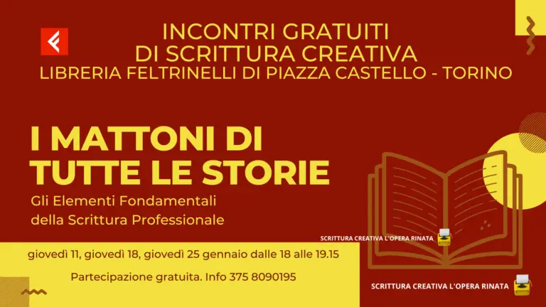 Torino Feltrinelli Scrittura Creativa L'Opera Rinata Worshop gratuito