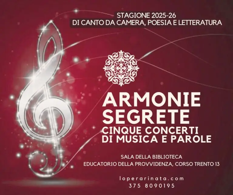Concerti Torino - Stagione di Canto da Camera, Poesia e Narrazione 2025-2026 L'Opera Rinata