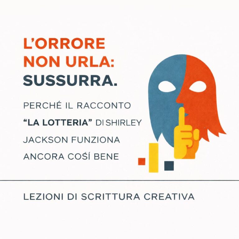 Analisi tecnica del racconto The Lottery di Shirley Jackson: suspense e scrittura creativa.
