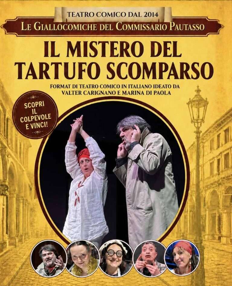 locandina IL MISTERO DEL TARTUFO SCOMPARSO - Teatro comico a torino - le giallocomiche